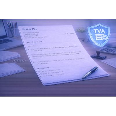 Modèle courrier option TVA (entrée / sortie franchise en base)