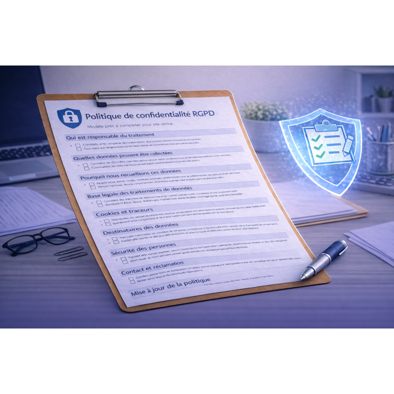 Politique de confidentialité RGPD - site vitrine