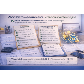 Pack lancement micro + e-commerce : création + vente en ligne