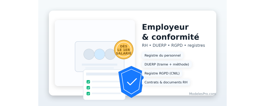 Employeur : DUERP, RH, RGPD, registres | ModelesPro